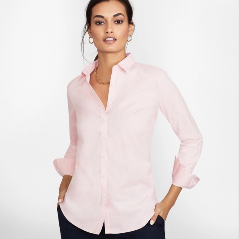 Brooks Brothers Non-Iron Fitted Dress Shirt (size 8 in pink)